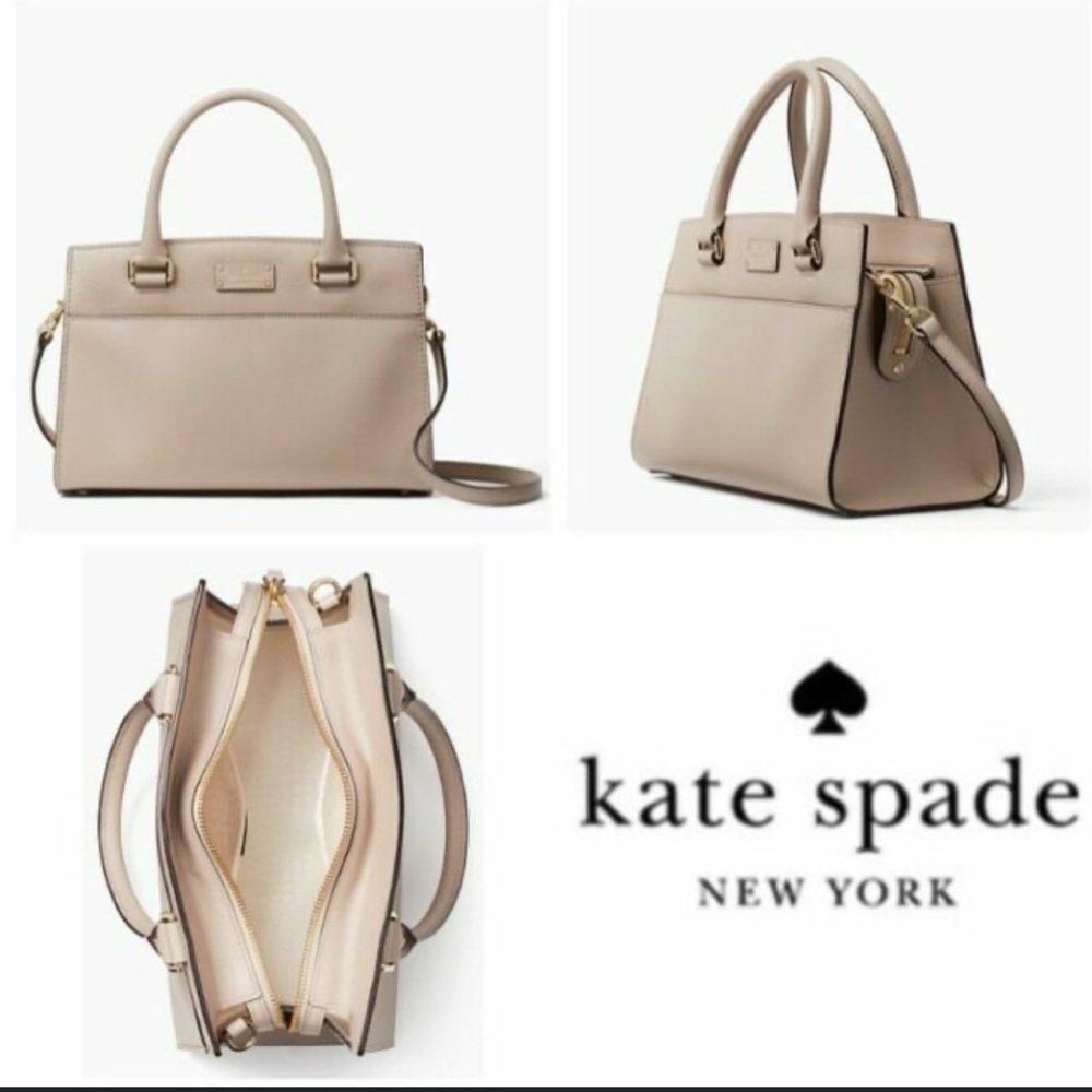 •KATE SPADE•ALMONDINE GROVE STREET CALEY MEDIUM SATCHEL 2-WAY HANDBAG EUC